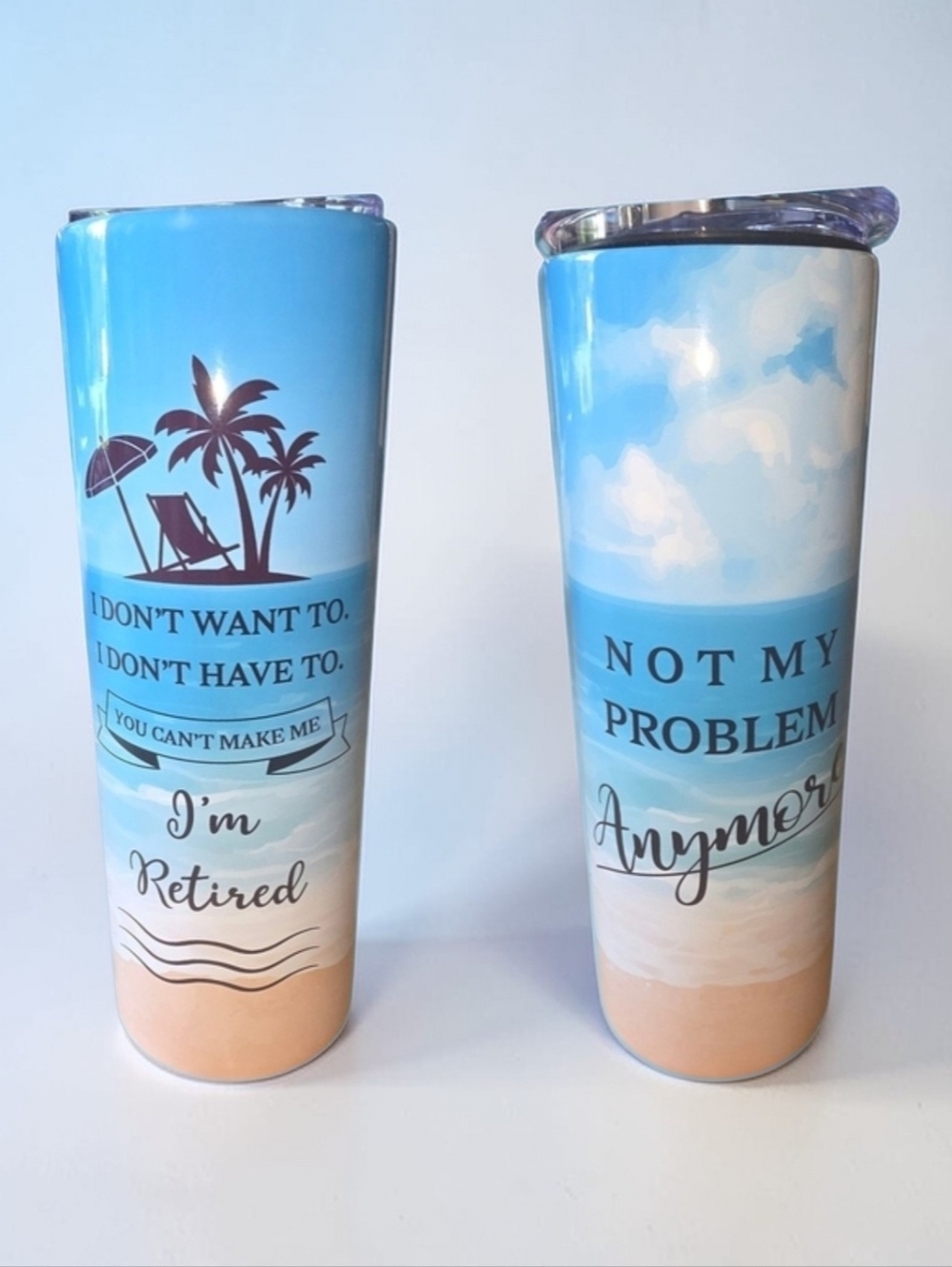 Fatbaby 20oz Beach Scene Retirement Tumbler #MIC17